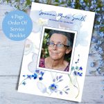 Forget Me Not 4 Page Order Of Service Funeral Booklet Template Female