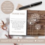 Corjl Dandelion Thank You Card Funeral Stationery